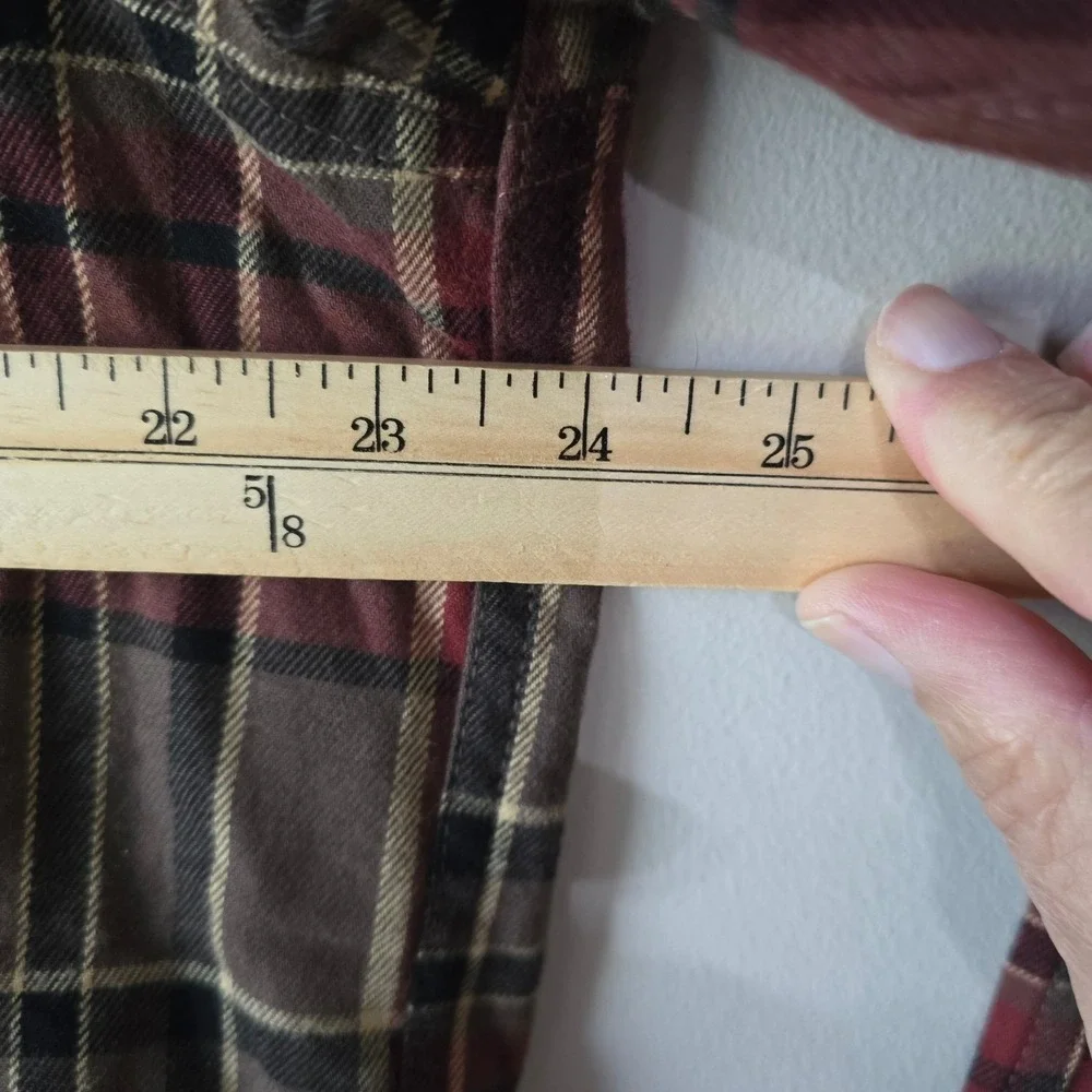 The North Face‎ Mens Plaid Flannel Button Up Shirt XL Long Sleeve Red Brown